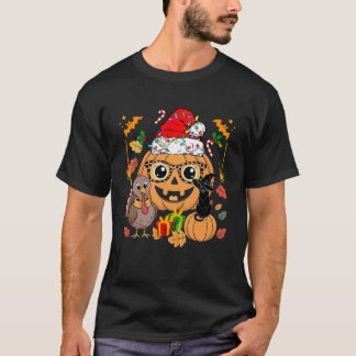 Camiseta Gato negro de Halloween de Acción de Gracias diver
