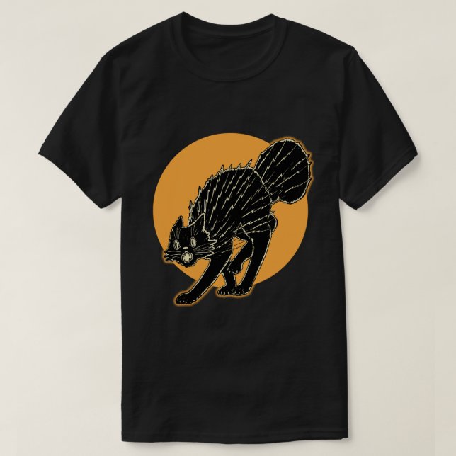Camiseta Gato negro de Halloween de los años 20 (Diseño del anverso)