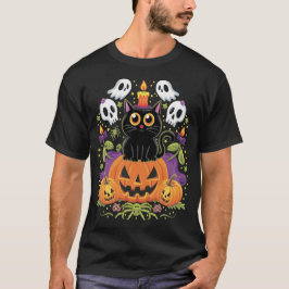 Camiseta Gato negro de Halloween - Gato espeluznante