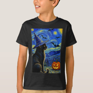 Camiseta Gato negro de Halloween Gatos divertidos amante pa