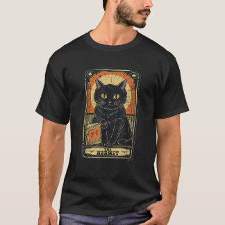 Camiseta Gato negro de Halloween Lector de tarjetas Tarot d