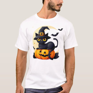 Camiseta Gato negro de Halloween meowgical