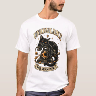 Camiseta Gato Negro de Halloween No Disponible para Invocac