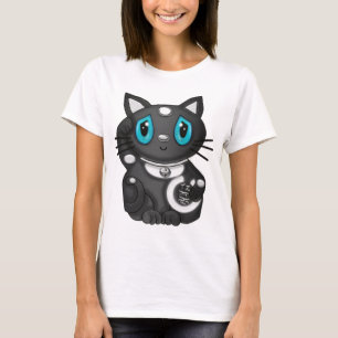 Camiseta Gato negro de la buena suerte de Maneki Neko