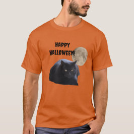 Camiseta Gato negro de la luna llena de Halloween