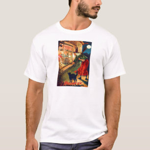 Camiseta Gato negro de lechuza que vigila a los niños