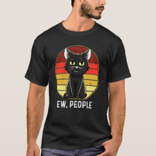Camiseta Gato negro de los ojos retro
