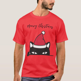 Camiseta Gato negro de Navidades divertidos