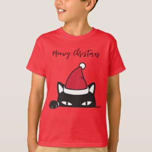 Camiseta Gato negro de Navidades divertidos