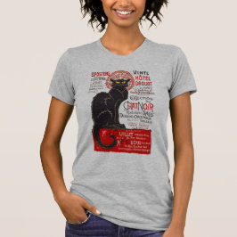Camiseta Gato negro de Nouveau del arte francés de Tournee