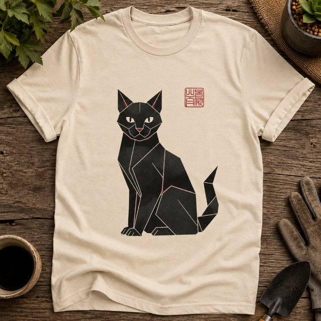 Camiseta Gato Negro de Origami  (Subido por el creador)