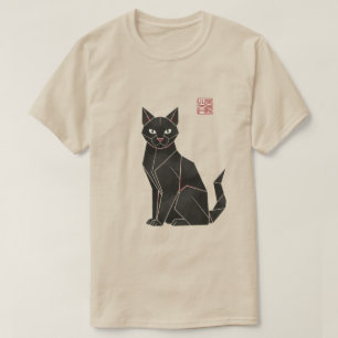 Camiseta Gato Negro de Origami