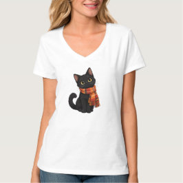 Camiseta Gato negro de otoño