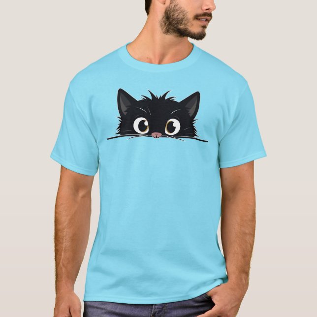 Camiseta Gato negro de peinado suave (Anverso)