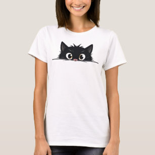 Camiseta Gato negro de peinado suave
