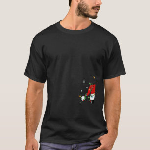 Camiseta Gato negro de Santa enredado en pijama de Navidad