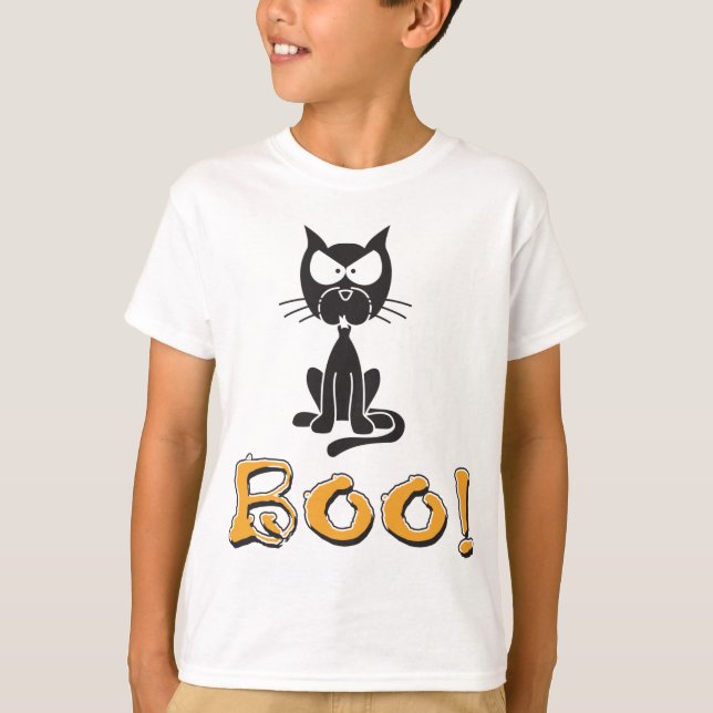 Camiseta Gato negro del boom de Halloween (Anverso)