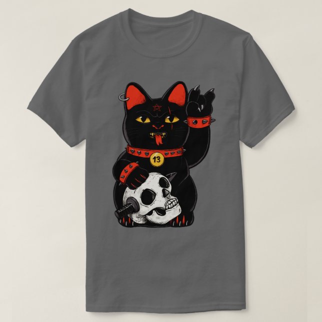 Camiseta Gato negro desafortunado (Diseño del anverso)