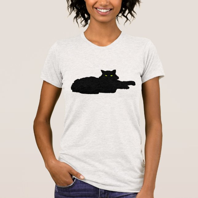Camiseta Gato negro desapasible (Anverso)