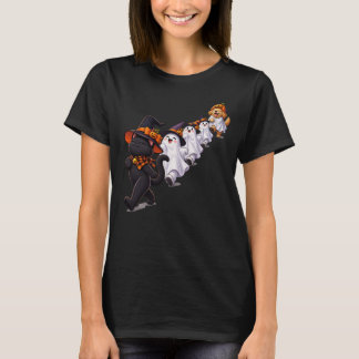 Camiseta Gato Negro Desfile de Fantasmas Halloween Gato Div