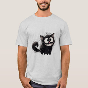 Camiseta Gato negro despeinado divertido sonríe ✨🐾🖤