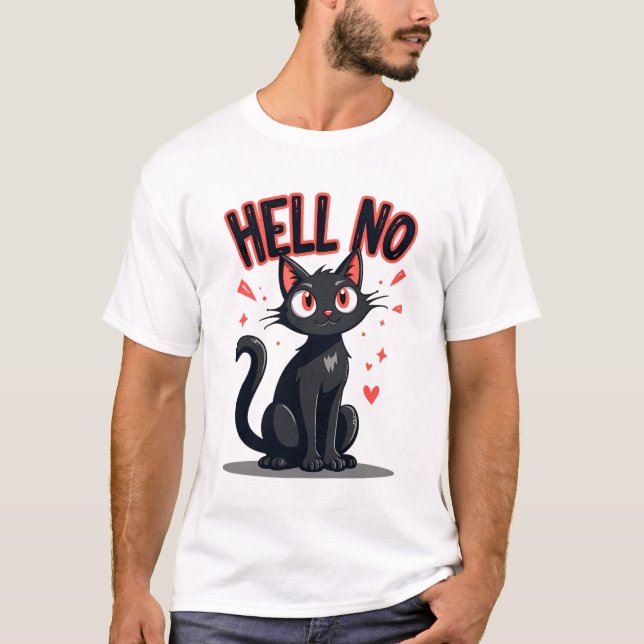 CAMISETA GATO NEGRO DICE INFIERNO (Anverso)