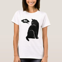 Camiseta Gato Negro Dice No - Gato Divertido Mamá Amante de