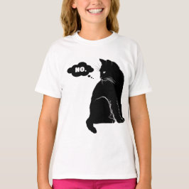 Camiseta Gato Negro Dice Que No – Amante de Gatos Divertido