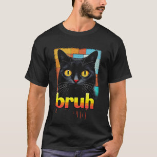 Camiseta Gato negro diciendo humor violento bruto meme gráf