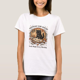 Camiseta Gato Negro Diseño Vintage de Repostería