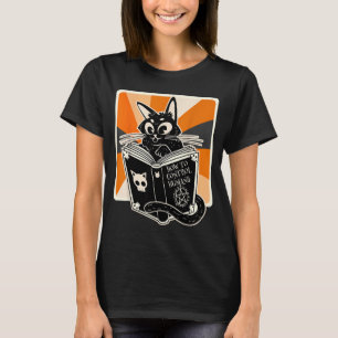 Camiseta Gato negro divertido de bruja del libro de Hallowe