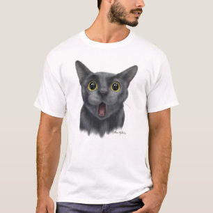 Camiseta Gato negro divertido de dibujos animados