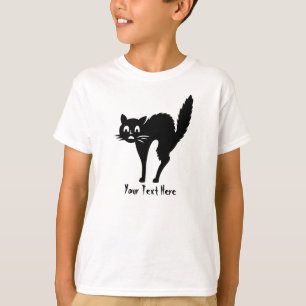Camiseta gato negro divertido de Halloween con arqueado
