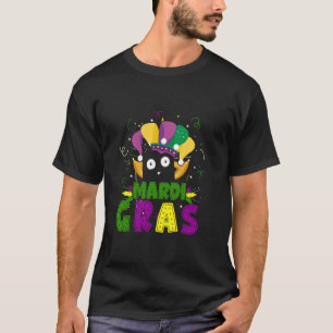 Camiseta Gato negro divertido de Mardi Gras que lleva gato 