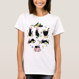 Camiseta Gato negro divertido de Pascua Día de Pascua Gato