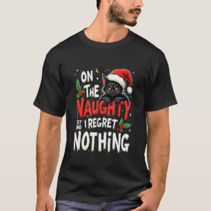 Camiseta Gato Negro Divertido En La Lista De Traviesos No M