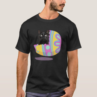 Camiseta Gato negro divertido huevo de Pascua Feliz día de