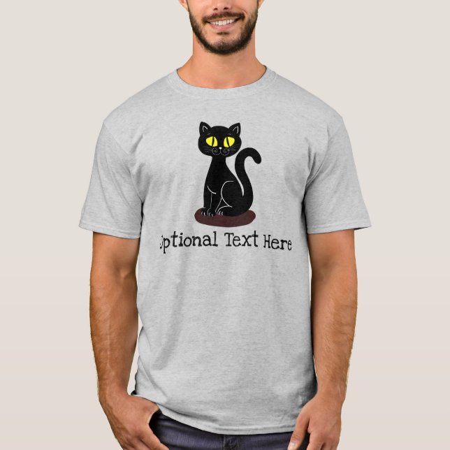 Camiseta Gato negro divertido o lindo personalizado (Anverso)