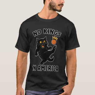 Camiseta Gato Negro Divertido Pateando Corona Sin Reyes Amé