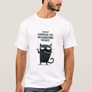 Camiseta Gato negro divertido que no te ignora, seleccionan