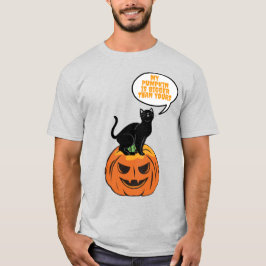 Camiseta gato negro en calabaza, Halloween