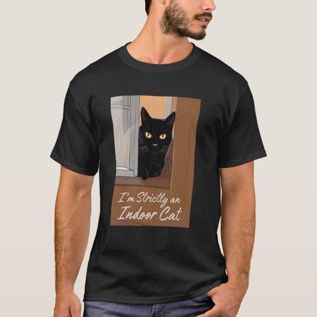 Camiseta Gato negro en la ventana (Anverso)