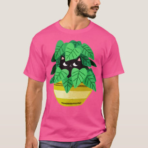 Camiseta Gato negro en plantador
