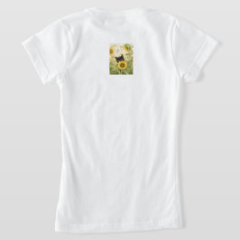 Camiseta Gato Negro Entre Girasoles – Gato de Flor Silvestr