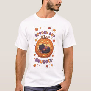 Camiseta Gato negro espeluznante pero acogedor de Halloween