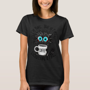 Camiseta Gato Negro Está Bien Estoy Bien Todo Está Bien Div