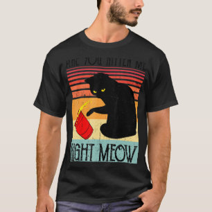 Camiseta Gato Negro Estás Gatito A La Derecha De Meow Vinta