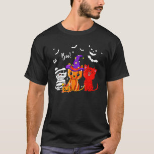 Camiseta Gato Negro Fantasma Boo Y'all Calabaza Halloween L
