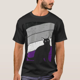 Camiseta Gato negro femenino orgullo asexual gatito amante
