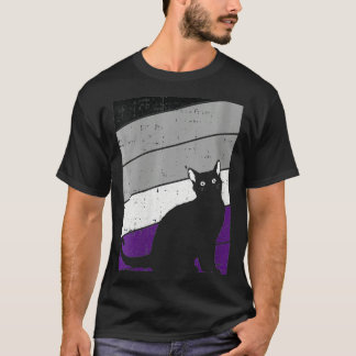 Camiseta Gato negro femenino orgullo asexual gatito amante